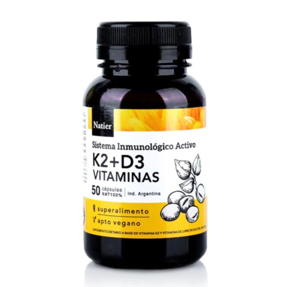 36000 Vitamina K2 + D3 x 50 capsulas Natier - Imagen 1