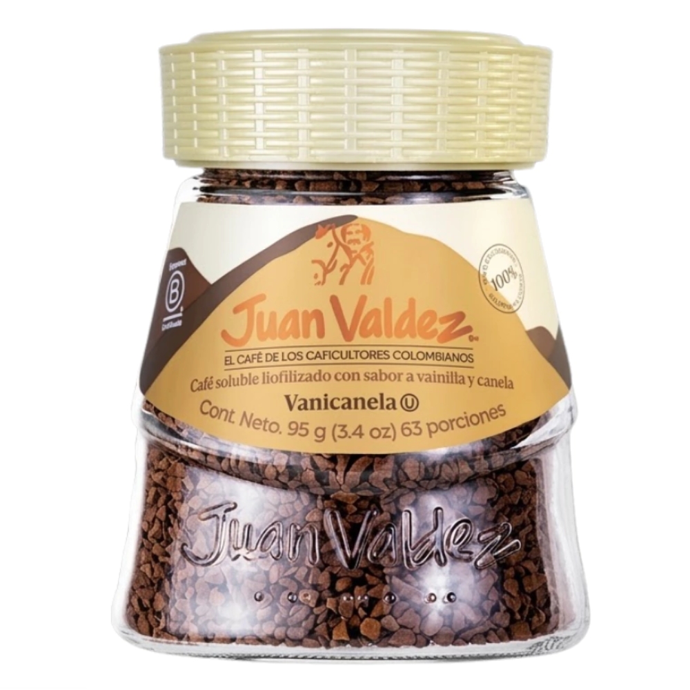 38500 (2) Cafe Soluble Liofilizado con sabor a vainilla/Canela x 95g - Juan Valdez - Imagen 1