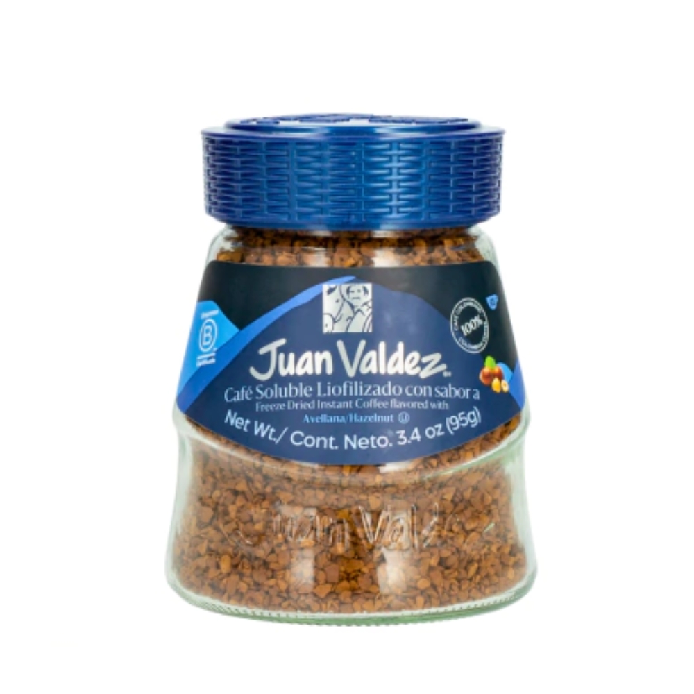 38500 Cafe Soluble Liofilizado con sabor a Avellana x 95g - Juan Valdez - Imagen 1