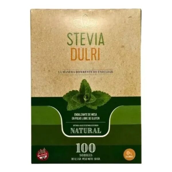 Edulcorante Stevia Dulri SIN TACC x 100 / X 50 Sobres - Imagen 2