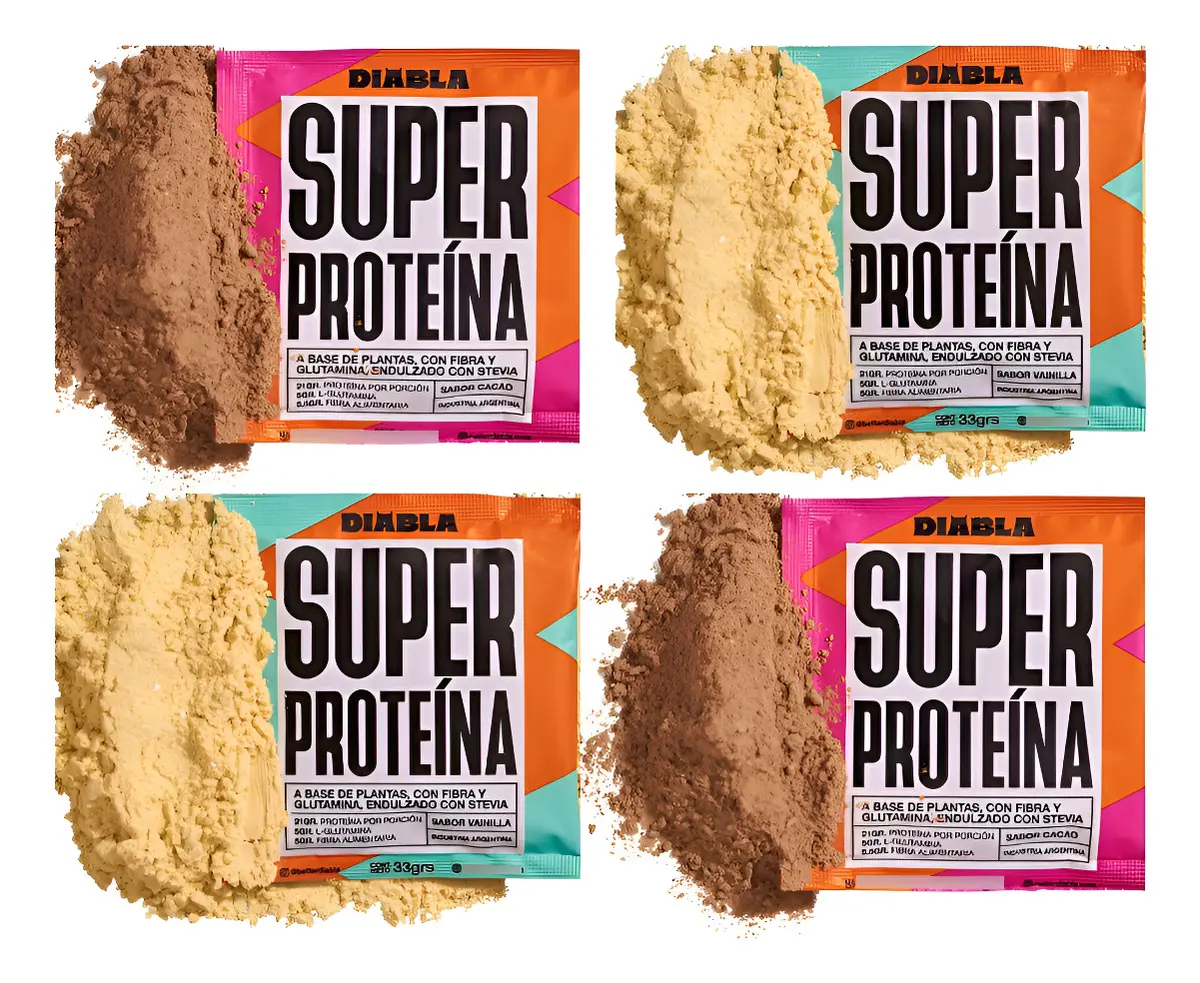D_NQ_NP_2X_987252-MLA99451647466_112025-F Diabla Super Proteína Glutamina Chocolate Y Vainilla 33gr - Imagen 1
