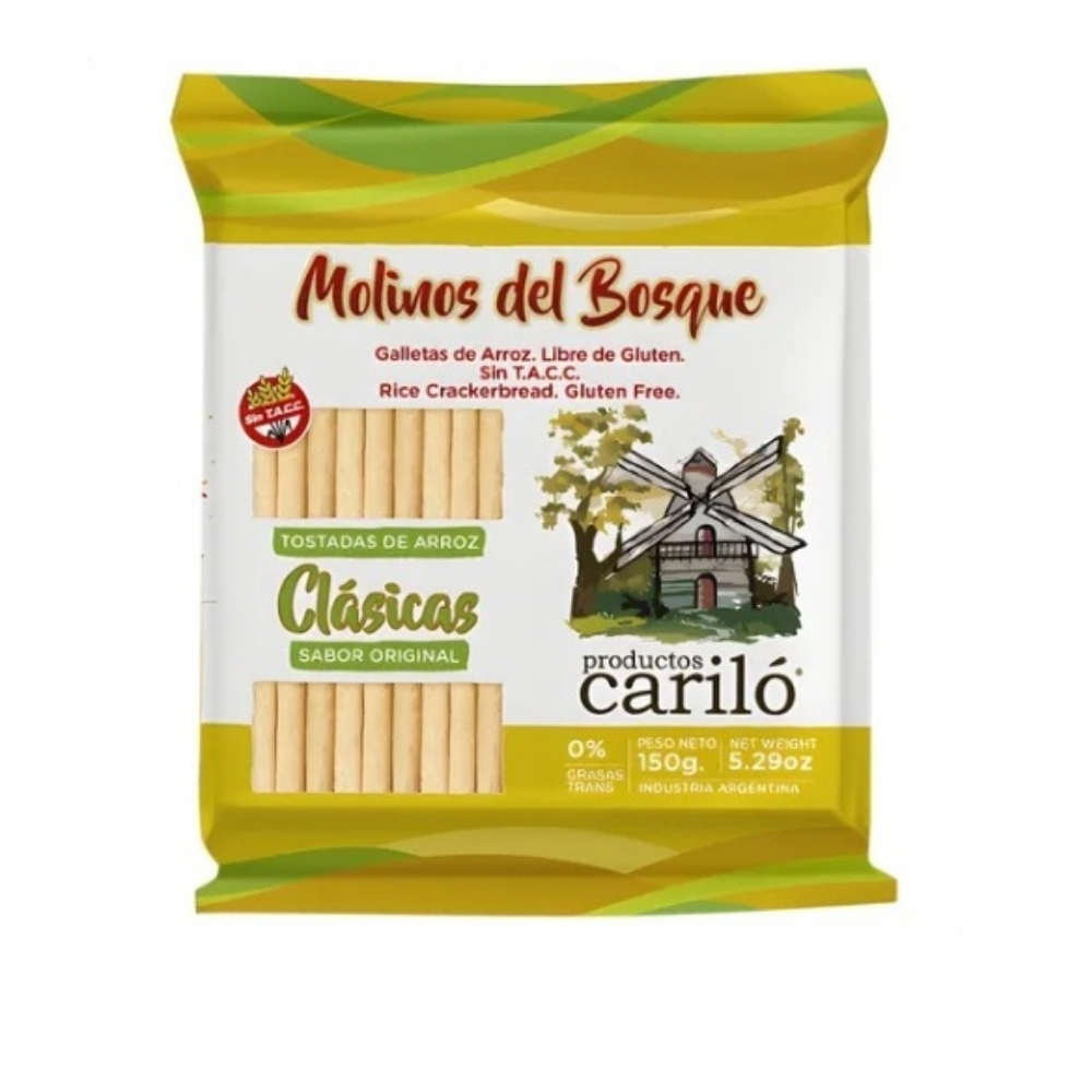 Tostadas de arroz clásicas Tostadas de Arroz Molinos Del Bosque Clasicas sabor original sin TACC 150 g - Imagen 1