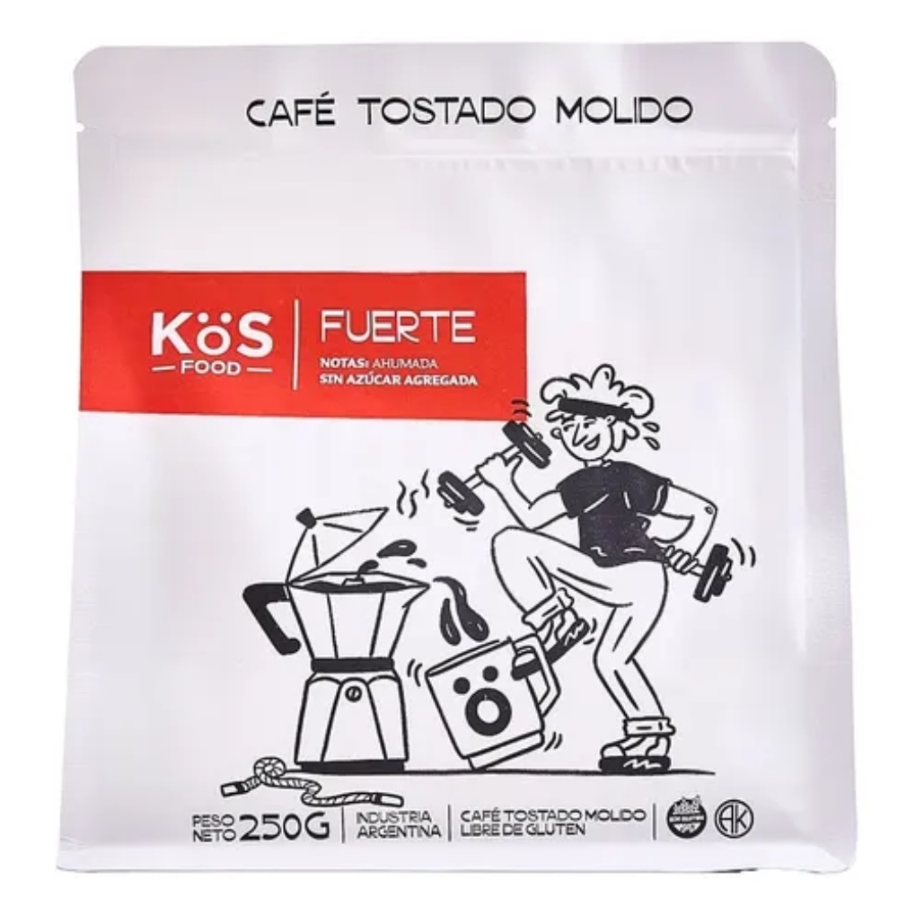 dsawqdsa (40) Cafe Molido Kos Tostado Fuerte 250g Sin Tacc Premium - Imagen 1